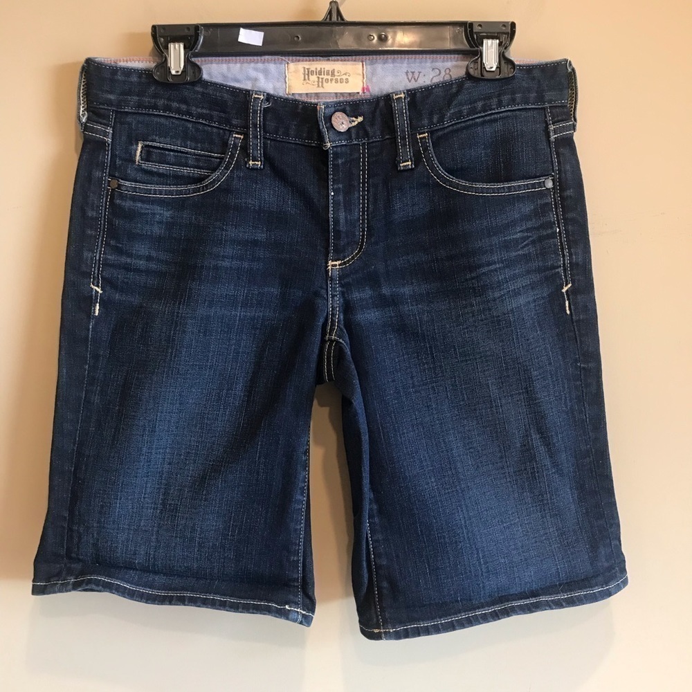 Anthropologie Holding Horses Bermuda Jean Shorts 28